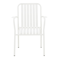 Πολυθρόνα Vista pakoworld στοιβαζόμενη αλουμίνιο σε λευκή απόχρωση 62x60x84εκ