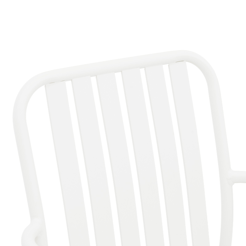 Πολυθρόνα Vista pakoworld στοιβαζόμενη αλουμίνιο σε λευκή απόχρωση 62x60x84εκ