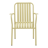 Πολυθρόνα Vista pakoworld στοιβαζόμενη αλουμίνιο σε μπεζ απόχρωση 62x60x84εκ