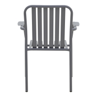 Πολυθρόνα Vista pakoworld στοιβαζόμενη αλουμίνιο σε ανθρακί απόχρωση 62x60x84εκ