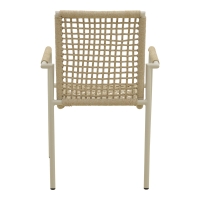 Πολυθρόνα Esence pakoworld στοιβαζόμενη αλουμίνιο cappuccino με pe σχοινί σε μπεζ απόχρωση 56x61,5x87,5εκ