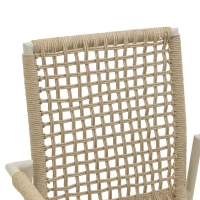 Πολυθρόνα Esence pakoworld στοιβαζόμενη αλουμίνιο cappuccino με pe σχοινί σε μπεζ απόχρωση 56x61,5x87,5εκ