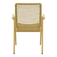 Πολυθρόνα Weave pakoworld στοιβαζόμενη αλουμίνιο-pe σχοινί σε μπεζ απόχρωση 57x63x86εκ