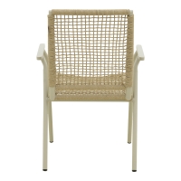 Πολυθρόνα Weave pakoworld στοιβαζόμενη αλουμίνιο σε μπεζ -pe σχοινί σε φυσική απόχρωση 57x63x86εκ