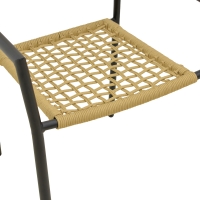 Πολυθρόνα Castal pakoworld στοιβαζόμενη μέταλλο σε μαύρο -pe σχοινί σε φυσική απόχρωση 56x60x84εκ