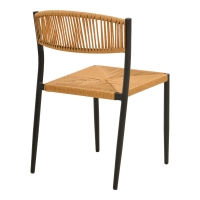 Καρέκλα Cura pakoworld στοιβαζόμενη αλουμίνιο σε μαύρη -pe rattan σε φυσική απόχρωση 53x59x78εκ Καρέκλα Cura pakoworld στοιβαζόμενη αλουμίνιο σε μαύρη -pe rattan σε φυσική απόχρωση 53x59x78εκ