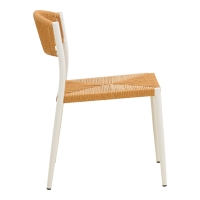 Καρέκλα Cura pakoworld στοιβαζόμενη αλουμίνιο σε λευκή -pe rattan σε φυσική απόχρωση 53x59x78εκ Καρέκλα Cura pakoworld στοιβαζόμενη αλουμίνιο σε λευκή -pe rattan σε φυσική απόχρωση 53x59x78εκ