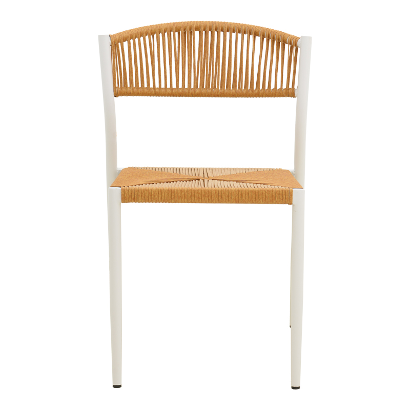 Καρέκλα Cura pakoworld στοιβαζόμενη αλουμίνιο σε λευκή -pe rattan σε φυσική απόχρωση 53x59x78εκ Καρέκλα Cura pakoworld στοιβαζόμενη αλουμίνιο σε λευκή -pe rattan σε φυσική απόχρωση 53x59x78εκ