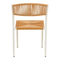 Καρέκλα Cura pakoworld στοιβαζόμενη αλουμίνιο σε λευκή -pe rattan σε φυσική απόχρωση 53x59x78εκ Καρέκλα Cura pakoworld στοιβαζόμενη αλουμίνιο σε λευκή -pe rattan σε φυσική απόχρωση 53x59x78εκ