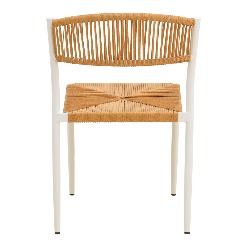 Καρέκλα Cura pakoworld στοιβαζόμενη αλουμίνιο σε λευκή -pe rattan σε φυσική απόχρωση 53x59x78εκ Καρέκλα Cura pakoworld στοιβαζόμενη αλουμίνιο σε λευκή -pe rattan σε φυσική απόχρωση 53x59x78εκ