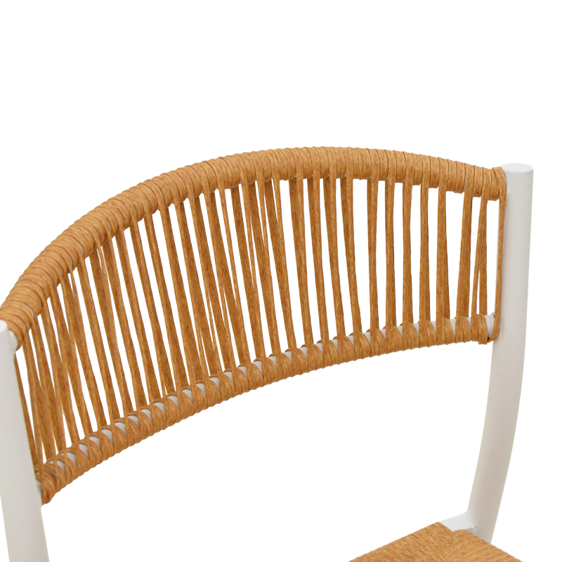 Καρέκλα Cura pakoworld στοιβαζόμενη αλουμίνιο σε λευκή -pe rattan σε φυσική απόχρωση 53x59x78εκ Καρέκλα Cura pakoworld στοιβαζόμενη αλουμίνιο σε λευκή -pe rattan σε φυσική απόχρωση 53x59x78εκ