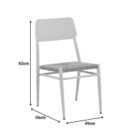 Καρέκλα Giardino pakoworld στοιβαζόμενη αλουμίνιο σε λευκή -pe rattan σε φυσική απόχρωση 45x56x82εκ