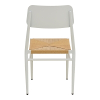 Καρέκλα Giardino pakoworld στοιβαζόμενη αλουμίνιο σε λευκή -pe rattan σε φυσική απόχρωση 45x56x82εκ