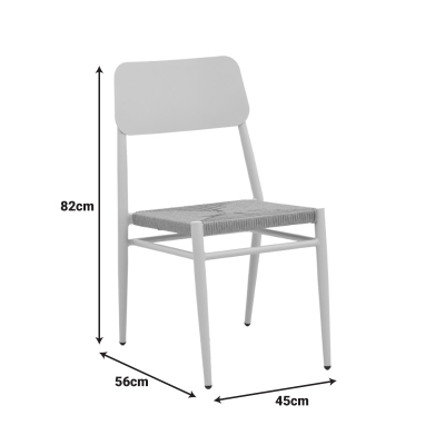 Καρέκλα Giardino pakoworld στοιβαζόμενη αλουμίνιο σε ανθρακί -pe rattan σε φυσική απόχρωση 45x56x82εκ
