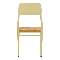 Καρέκλα Giardino pakoworld στοιβαζόμενη αλουμίνιο σε μπεζ -pe rattan σε φυσική απόχρωση 45x56x82εκ