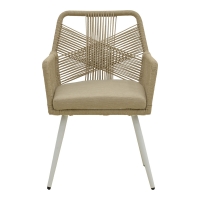 Πολυθρόνα Andros pakoworld αλουμίνιο σε λευκή- pe σχοινί σε φυσική απόχρωση 56x60x86εκ