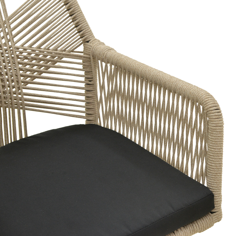 Πολυθρόνα Andros pakoworld αλουμίνιο σε μαύρη- pe σχοινί μπεζ 57x61x84,5εκ Πολυθρόνα Andros pakoworld αλουμίνιο σε μαύρη- pe σχοινί μπεζ 57x61x84,5εκ