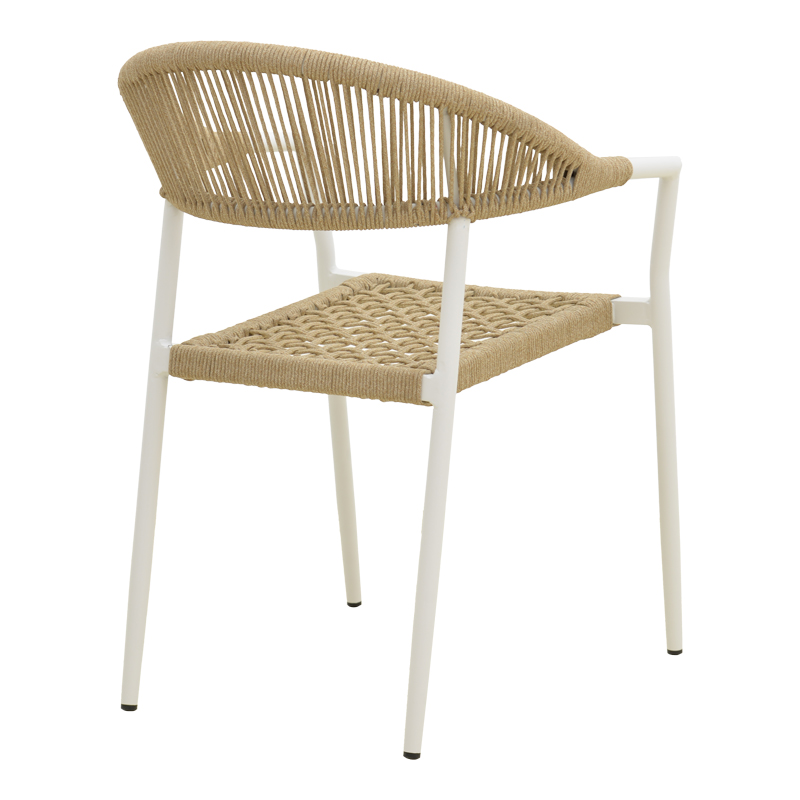 Πολυθρόνα Ammos pakoworld στοιβαζόμενη αλουμίνιο σε λευκή- pe σχοινί σε φυσική απόχρωση 56x61.5x82εκ Πολυθρόνα Ammos pakoworld στοιβαζόμενη αλουμίνιο σε λευκή- pe σχοινί σε φυσική απόχρωση 56x61.5x82εκ