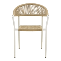 Πολυθρόνα Ammos pakoworld στοιβαζόμενη αλουμίνιο σε λευκή- pe σχοινί σε φυσική απόχρωση 56x61.5x82εκ Πολυθρόνα Ammos pakoworld στοιβαζόμενη αλουμίνιο σε λευκή- pe σχοινί σε φυσική απόχρωση 56x61.5x82εκ