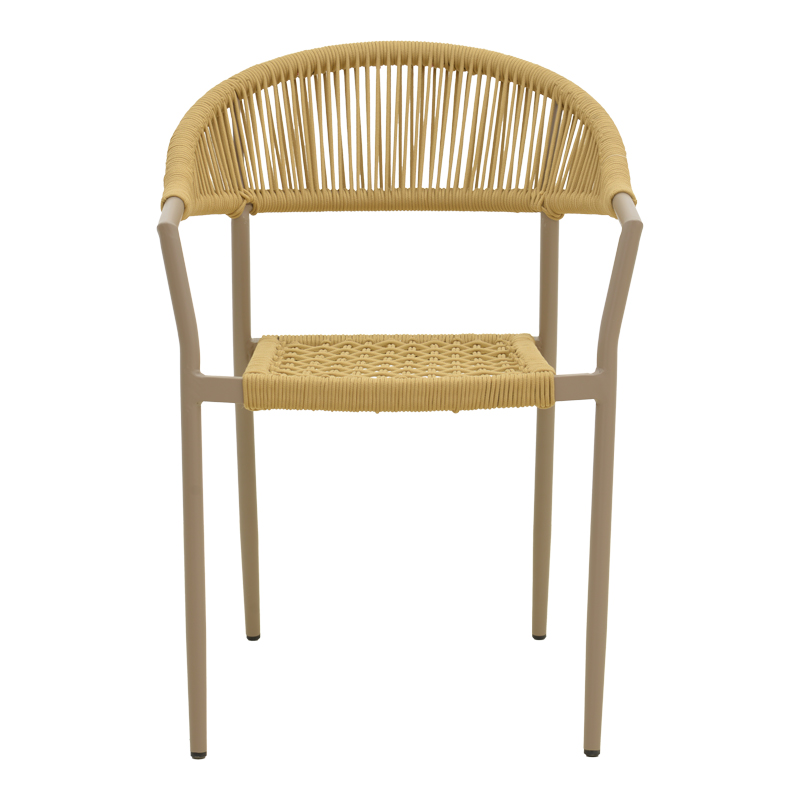 Πολυθρόνα Ammos pakoworld στοιβαζόμενη αλουμίνιο μόκα-pe σχοινί σε φυσική απόχρωση 56x61,5x82εκ Πολυθρόνα Ammos pakoworld στοιβαζόμενη αλουμίνιο μόκα-pe σχοινί σε φυσική απόχρωση 56x61,5x82εκ