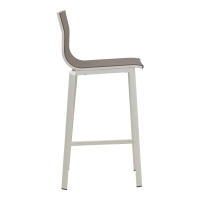 Σκαμπό μπαρ Melina pakoworld στοιβαζόμενη αλουμίνιο σε λευκή- textline σε γκρι απόχρωση 57x52,5x106,5εκ