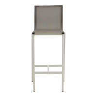 Σκαμπό μπαρ Melina pakoworld στοιβαζόμενη αλουμίνιο σε λευκή- textline σε γκρι απόχρωση 57x52,5x106,5εκ