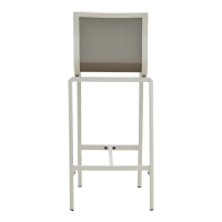 Σκαμπό μπαρ Melina pakoworld στοιβαζόμενη αλουμίνιο σε λευκή- textline σε γκρι απόχρωση 57x52,5x106,5εκ