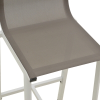 Σκαμπό μπαρ Melina pakoworld στοιβαζόμενη αλουμίνιο σε λευκή- textline σε γκρι απόχρωση 57x52,5x106,5εκ