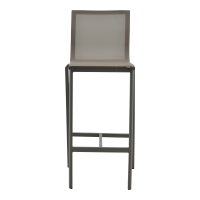 Σκαμπό μπαρ Melina pakoworld στοιβαζόμενη αλουμίνιο σε ανθρακί- textline σε γκρι απόχρωση 57x52,5x106,5εκ