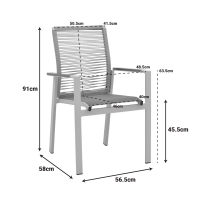 Πολυθρόνα Aegean pakoworld στοιβαζόμενη -teak- αλουμίνιο και μόκα textline με pe σχοινί μπεζ 56,5x58x91εκ Πολυθρόνα Aegean pakoworld στοιβαζόμενη -teak- αλουμίνιο και μόκα textline με pe σχοινί μπεζ 56,5x58x91εκ