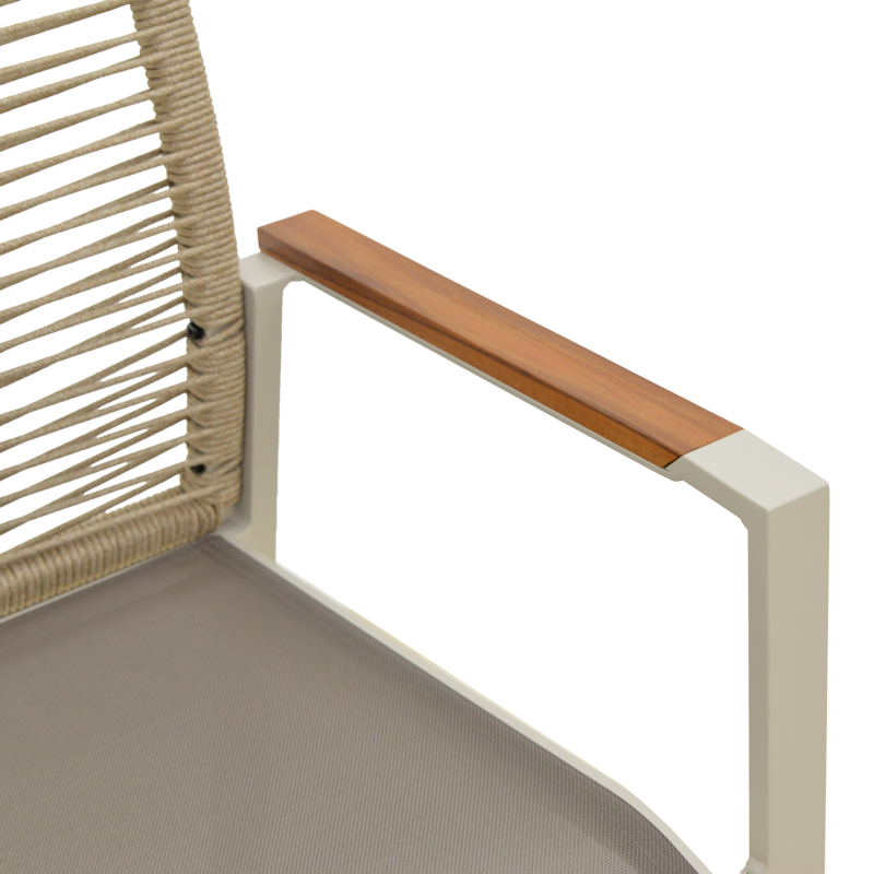 Πολυθρόνα Aegean pakoworld στοιβαζόμενη -teak- αλουμίνιο και μόκα textline με pe σχοινί μπεζ 56,5x58x91εκ Πολυθρόνα Aegean pakoworld στοιβαζόμενη -teak- αλουμίνιο και μόκα textline με pe σχοινί μπεζ 56,5x58x91εκ