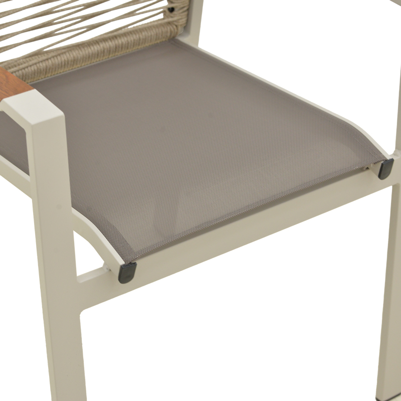 Πολυθρόνα Aegean pakoworld στοιβαζόμενη -teak- αλουμίνιο και μόκα textline με pe σχοινί μπεζ 56,5x58x91εκ Πολυθρόνα Aegean pakoworld στοιβαζόμενη -teak- αλουμίνιο και μόκα textline με pe σχοινί μπεζ 56,5x58x91εκ