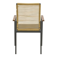 Πολυθρόνα Aegean pakoworld στοιβαζόμενη teak-pe σχοινί σε φυσική - αλουμίνιο κ textline σε ανθρακί απόχρωση 57x64x87εκ