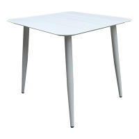 Τραπέζι Vista pakoworld αλουμίνιο σε λευκή απόχρωση 80x80x72εκ