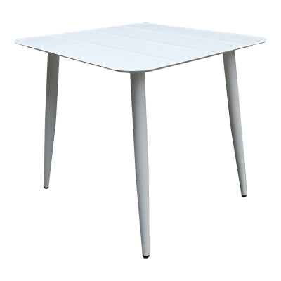 Τραπέζι Vista pakoworld αλουμίνιο σε λευκή απόχρωση 80x80x72εκ