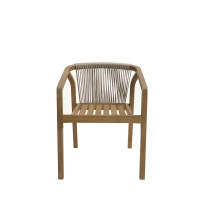 Πολυθρόνα Malibu II pakoworld μασίφ ξύλο ακακίας-ύφασμα σε φυσική-μπεζ απόχρωση 58x63x74εκ