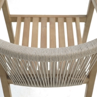 Πολυθρόνα Malibu II pakoworld μασίφ ξύλο ακακίας-ύφασμα σε φυσική-μπεζ απόχρωση 58x63x74εκ