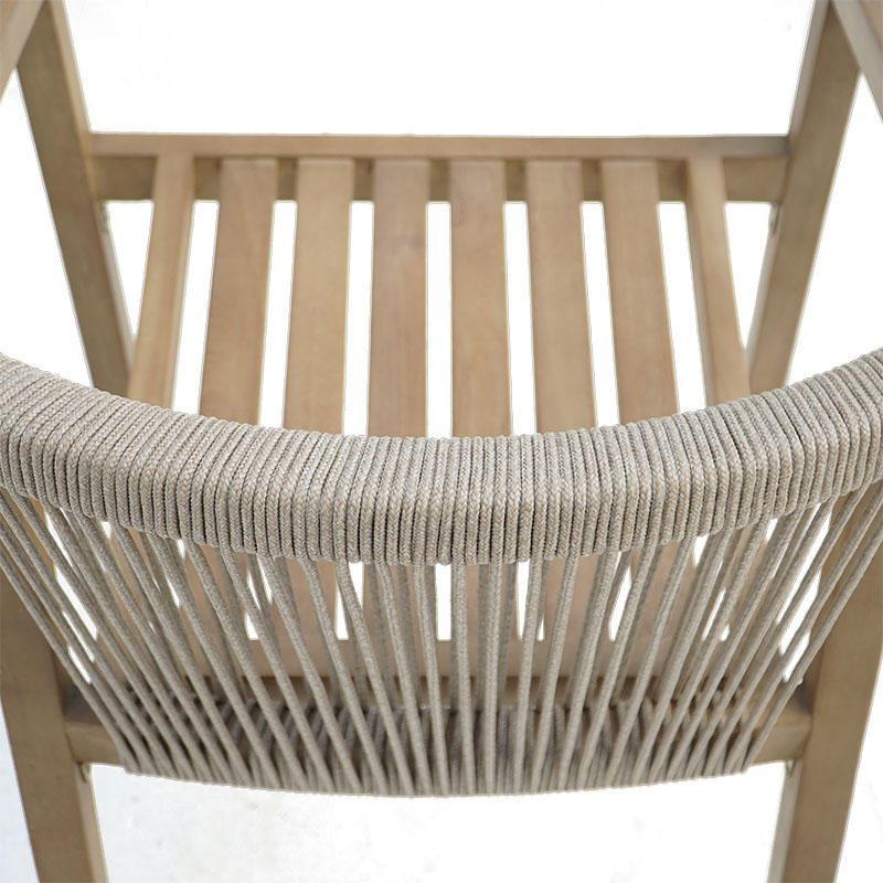 Πολυθρόνα Malibu II pakoworld μασίφ ξύλο ακακίας-ύφασμα σε φυσική-μπεζ απόχρωση 58x63x74εκ