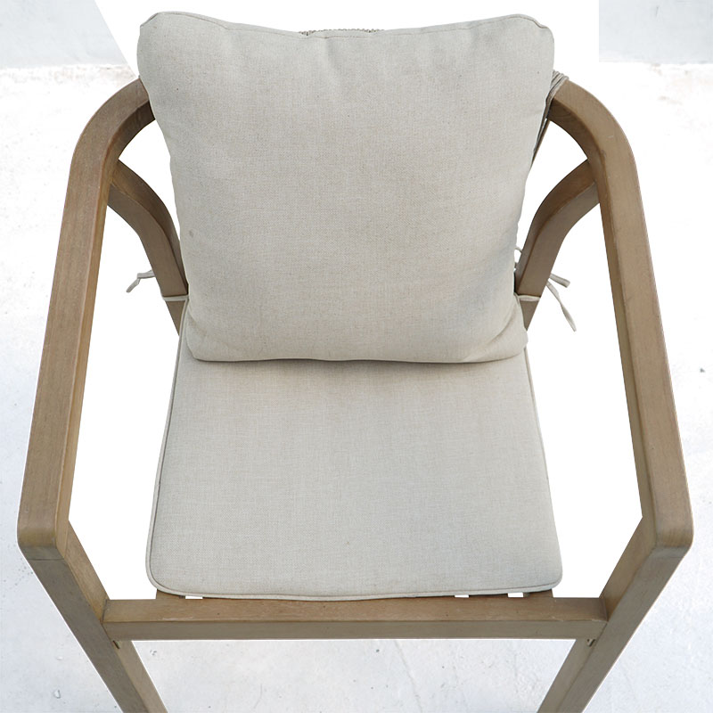 Πολυθρόνα Malibu II pakoworld μασίφ ξύλο ακακίας-ύφασμα σε φυσική-μπεζ απόχρωση 58x63x74εκ