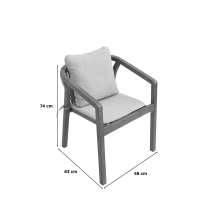 Πολυθρόνα Malibu II pakoworld μασίφ ξύλο ακακίας-ύφασμα σε φυσική-μπεζ απόχρωση 58x63x74εκ