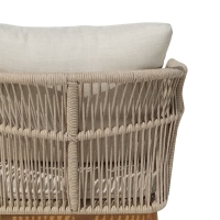 Πολυθρόνα Macrena pakoworld μασίφ ξύλο ακακίας-ύφασμα σε φυσική-μπεζ απόχρωση 65x72x78εκ