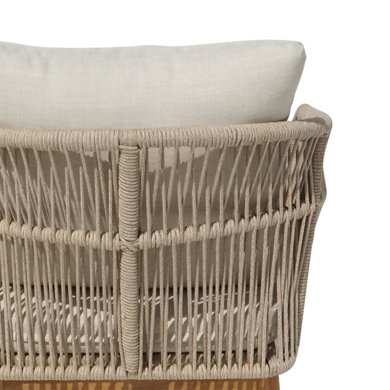 Πολυθρόνα Macrena pakoworld μασίφ ξύλο ακακίας-ύφασμα σε φυσική-μπεζ απόχρωση 65x72x78εκ