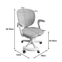 Καρέκλα γραφείου παδική Bernu pakoworld ύφασμα mesh σε ροζ απόχρωση 58x53x80-90εκ