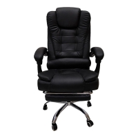 Καρέκλα γραφείου διευθυντή με υποπόδιο Worko pakoworld pu σε μαύρη απόχρωση 66x62x113-121εκ