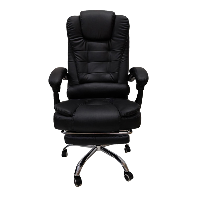 Καρέκλα γραφείου διευθυντή με υποπόδιο Worko pakoworld pu σε μαύρη απόχρωση 66x62x113-121εκ