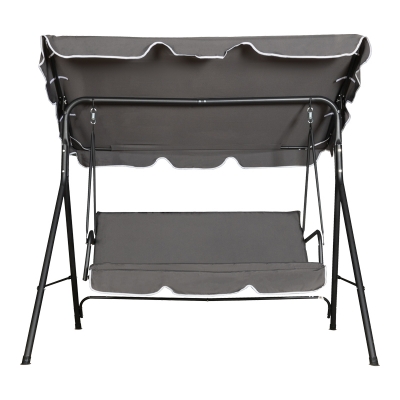 Κούνια κήπου Globo pakoworld μέταλλο μαύρο-ύφασμα σε ανθρακί απόχρωση 170x110x153εκ Κούνια κήπου Globo pakoworld μέταλλο μαύρο-ύφασμα σε ανθρακί απόχρωση 170x110x153εκ