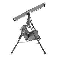 Κούνια κήπου Globo pakoworld μέταλλο μαύρο-ύφασμα σε ανθρακί απόχρωση 170x110x153εκ