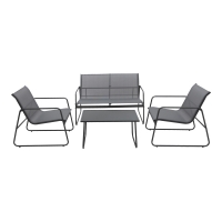 Σαλόνι εξωτερικού χώρου Veranda textilene-μέταλλο σε ανθρακί απόχρωση