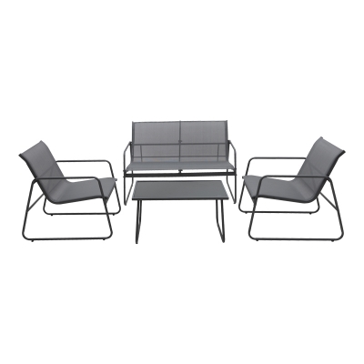 Σαλόνι εξωτερικού χώρου Veranda textilene-μέταλλο σε ανθρακί απόχρωση