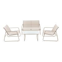 Σαλόνι εξωτερικού χώρου Veranda textilene-μέταλλο σε λευκή απόχρωση